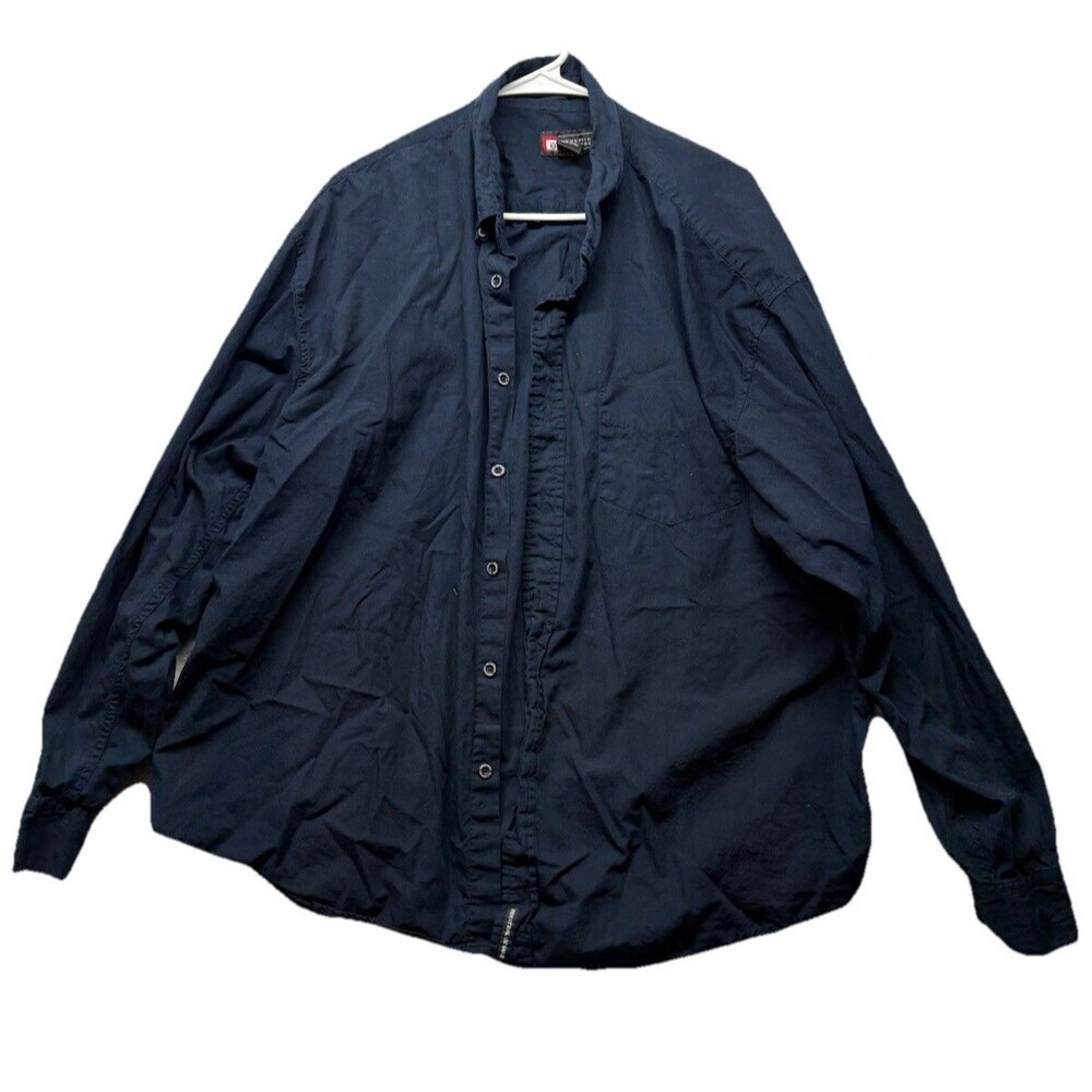 Industrial Exchange Men's Long Sleeve Shirt Size XL Blue Button Up 100% Cotton